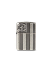 Zippo® U.S. Flag Armor Antique Silver Windproof Lighter By Zippo®