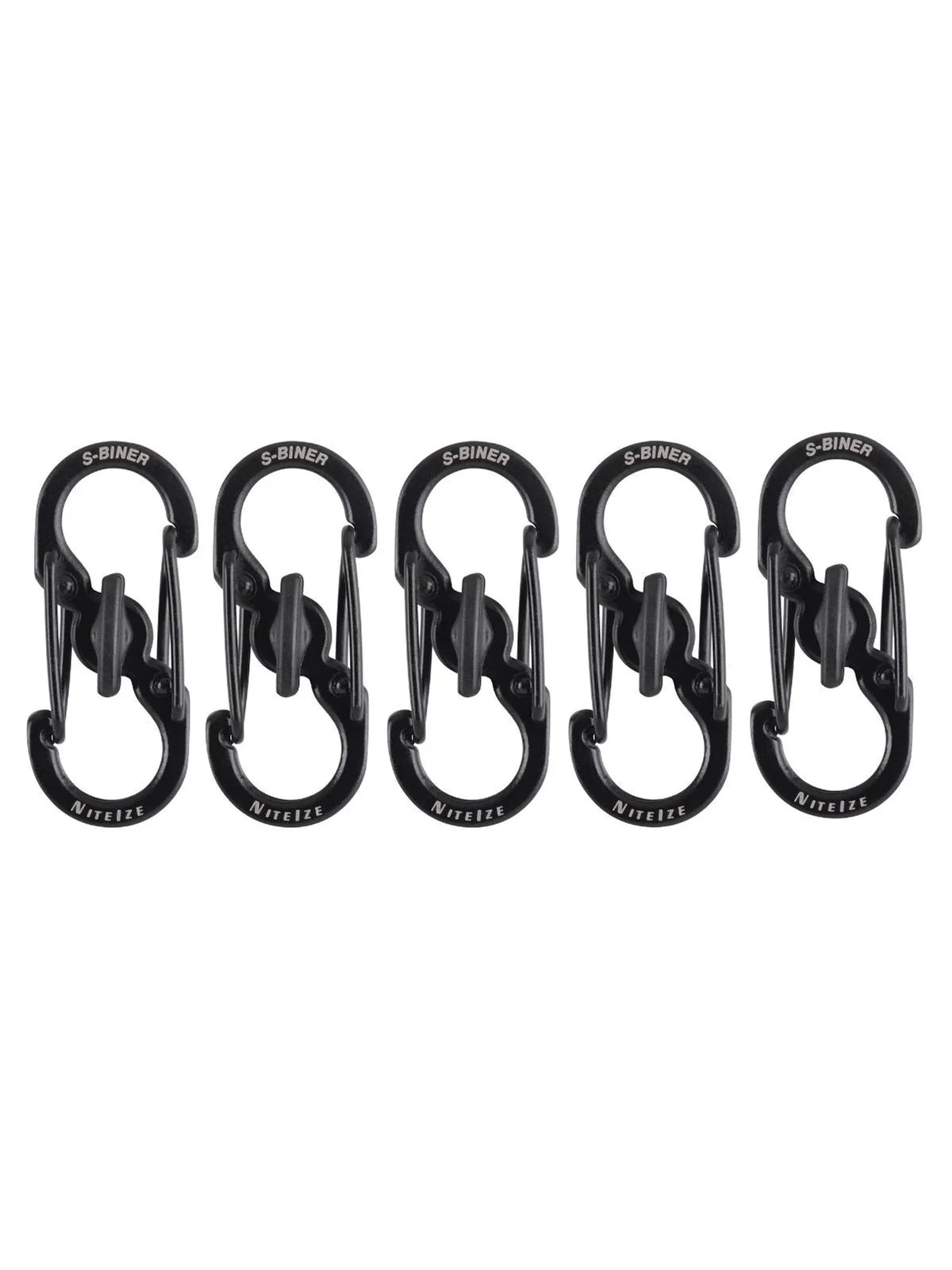 NITE IZE® S-biner® Microlock® Stainless Steel - 5 Pack - Black By NITE IZE®